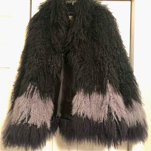 Antik Batik genuine Mongolian Lamb fur coat size large, oversized